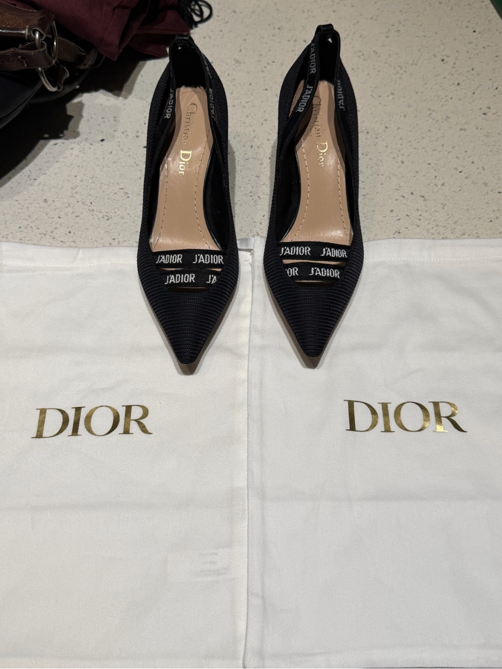 ❌Dior ❌ Black J'Adior Pointed Kitten Heel Pumps